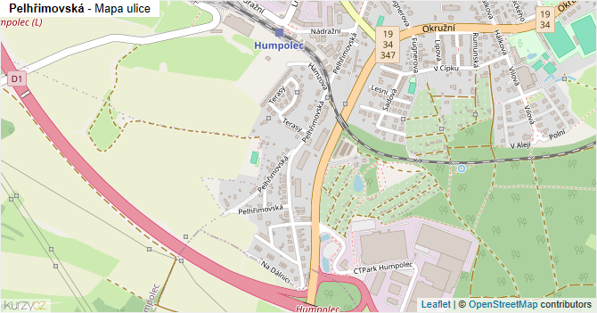 Pelhřimovská - mapa ulice