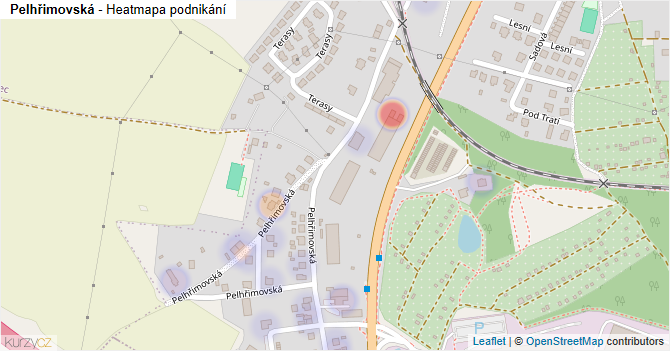 Pelhřimovská - mapa podnikání