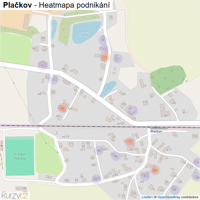Mapa Plačkov - Firmy v části obce.