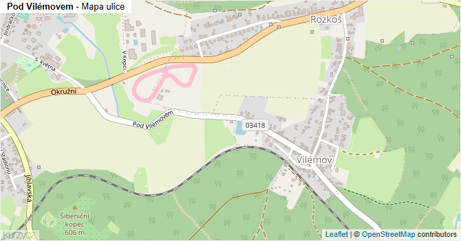 Pod Vilémovem - mapa ulice