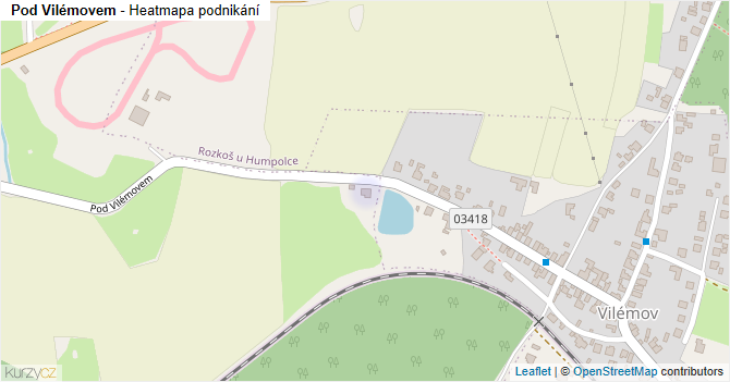Pod Vilémovem - mapa podnikání