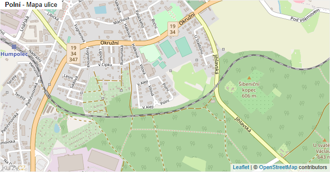 Polní - mapa ulice