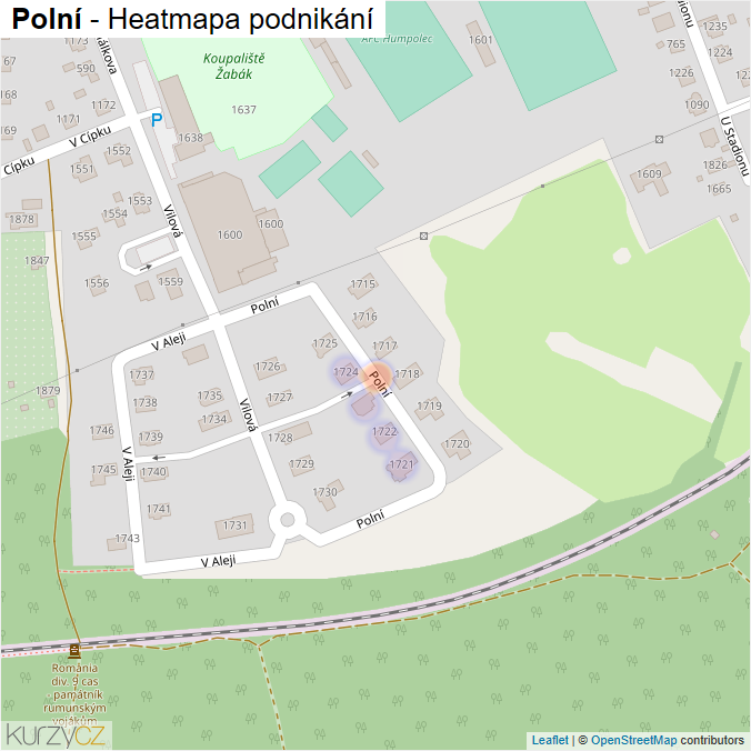 Mapa Polní - Firmy v ulici.