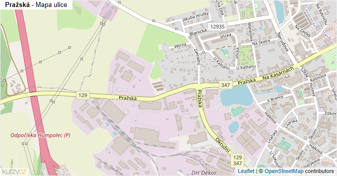 Pražská - mapa ulice