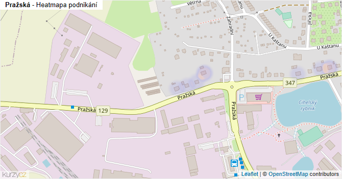 Pražská - mapa podnikání