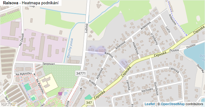 Raisova - mapa podnikání