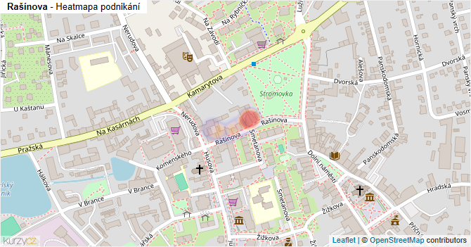Rašínova - mapa podnikání