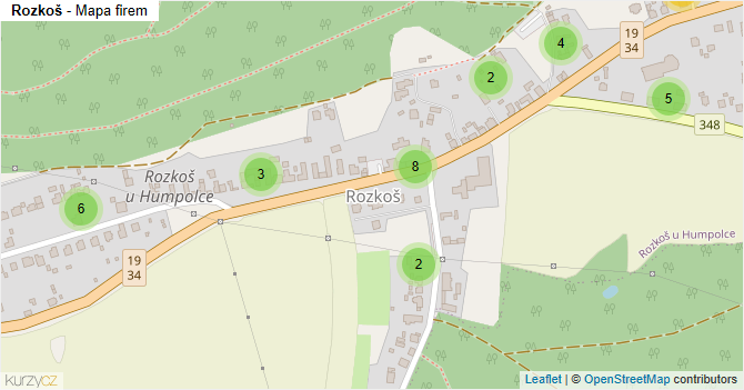 Rozkoš - mapa firem