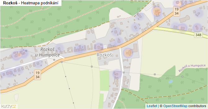 Rozkoš - mapa podnikání
