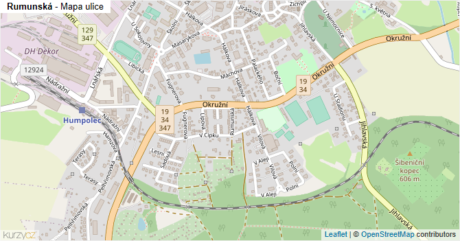 Rumunská - mapa ulice