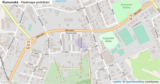 Rumunská - mapa podnikání