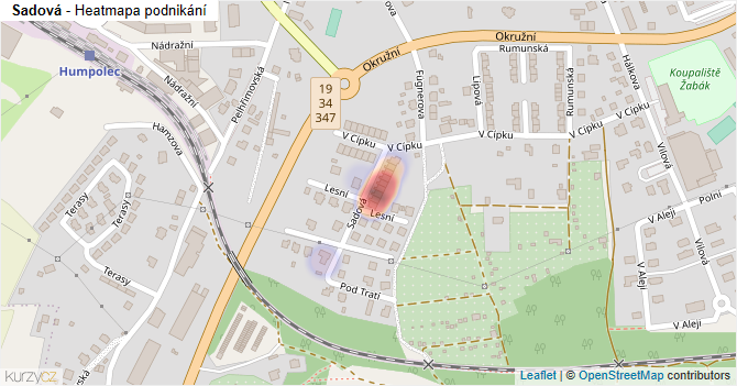 Sadová - mapa podnikání