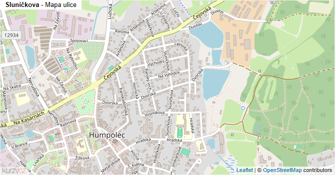 Sluníčkova - mapa ulice