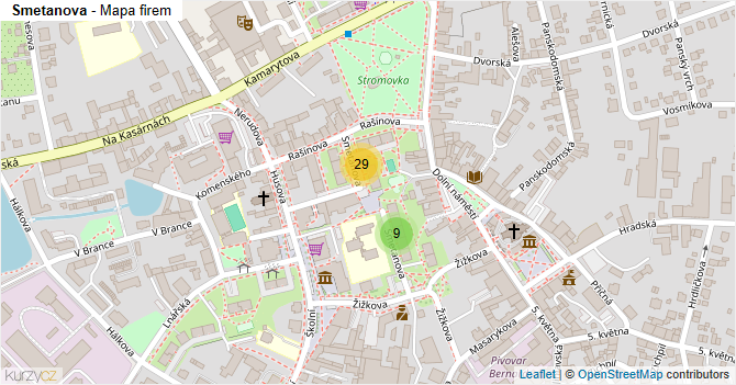 Smetanova - mapa firem
