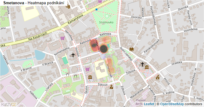 Smetanova - mapa podnikání