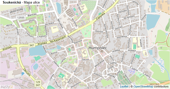 Soukenická - mapa ulice