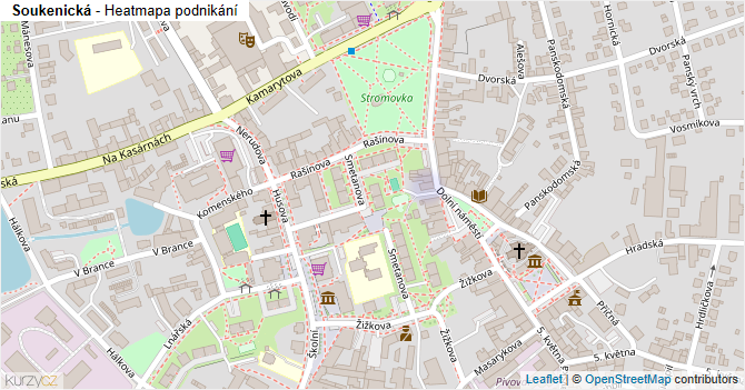 Soukenická - mapa podnikání
