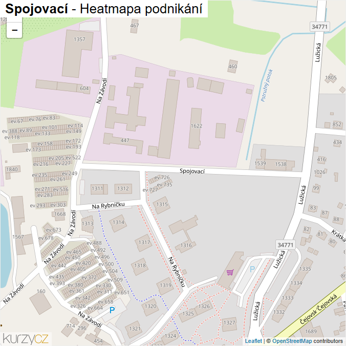 Mapa Spojovací - Firmy v ulici.
