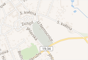 U Nemocnice v obci Humpolec - mapa ulice