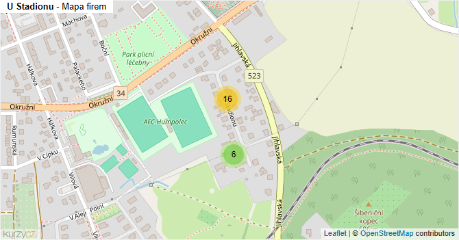 U Stadionu - mapa firem