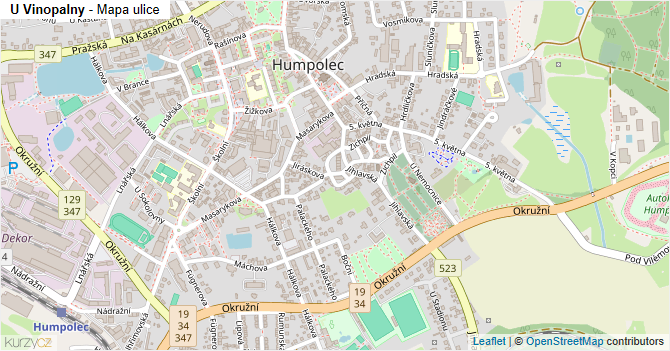 U Vinopalny - mapa ulice