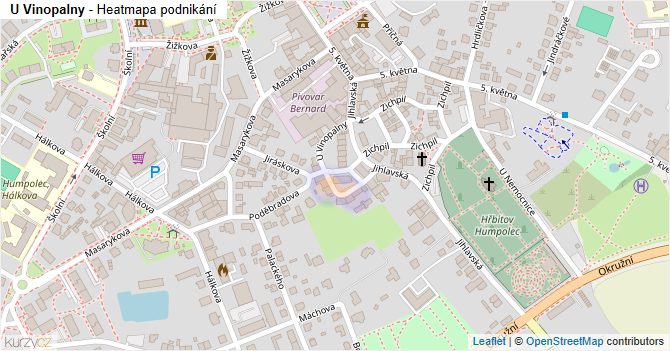 U Vinopalny - mapa podnikání