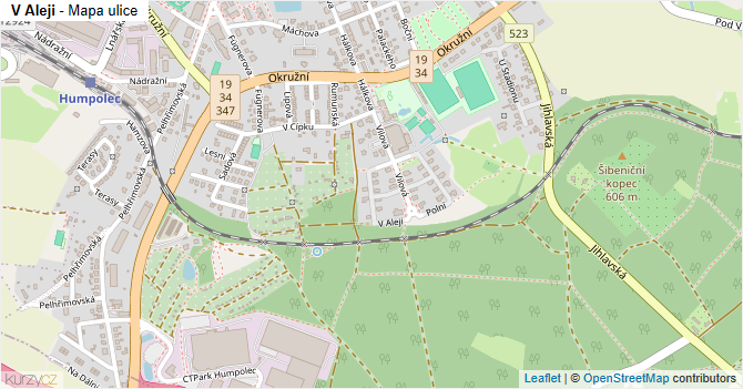 V Aleji - mapa ulice