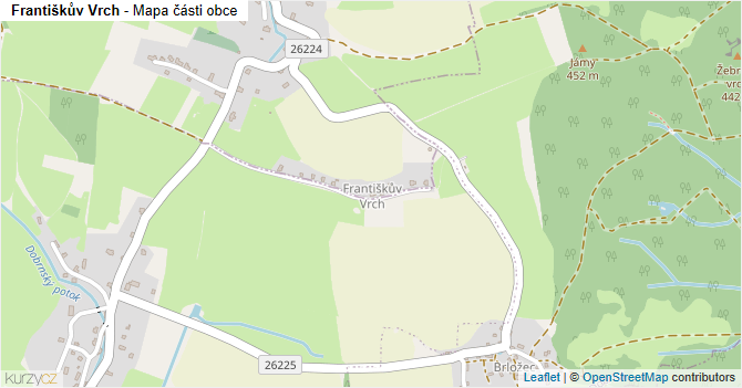 Františkův Vrch - mapa části obce