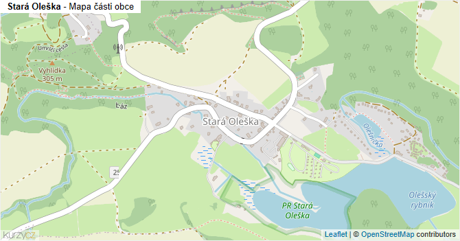 Stará Oleška - mapa části obce