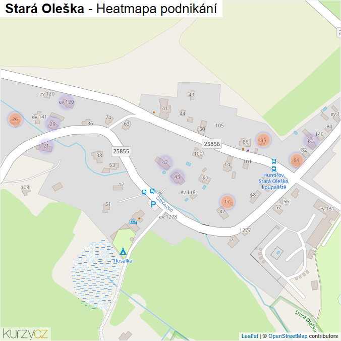 Mapa Stará Oleška - Firmy v části obce.