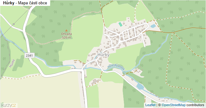 Hůrky - mapa části obce