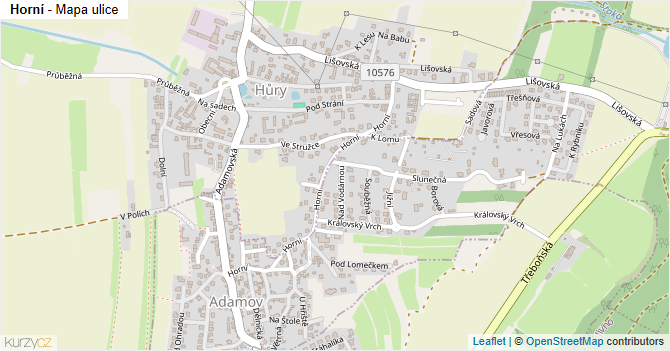 Horní - mapa ulice