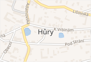 Hůry v obci Hůry - mapa části obce