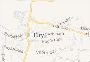 K Vrbinám v obci Hůry - mapa ulice