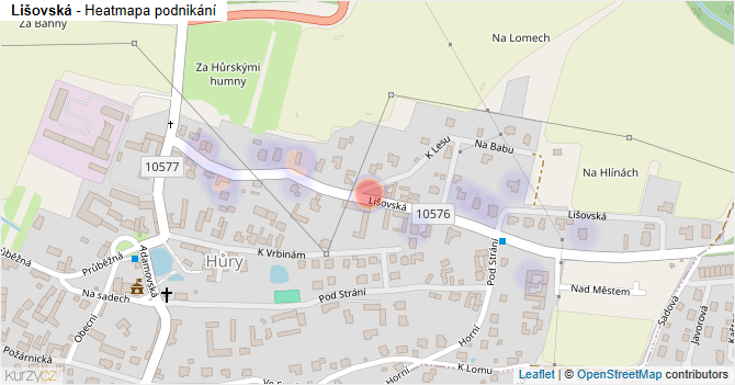 Lišovská - mapa podnikání