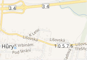 Na Babu v obci Hůry - mapa ulice