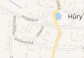 Na sadech v obci Hůry - mapa ulice