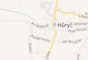 Obecní v obci Hůry - mapa ulice