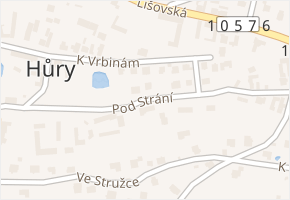 Pod Strání v obci Hůry - mapa ulice