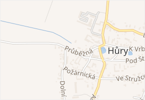 Průběžná v obci Hůry - mapa ulice