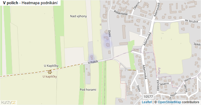 V polích - mapa podnikání