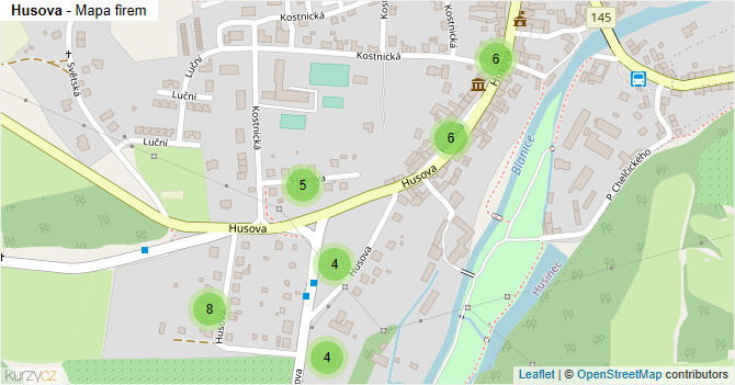 Husova - mapa firem