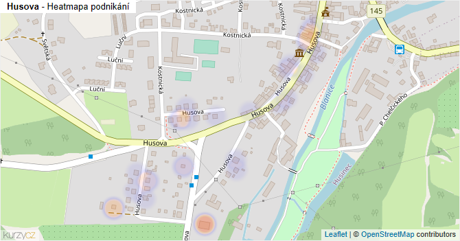 Husova - mapa podnikání