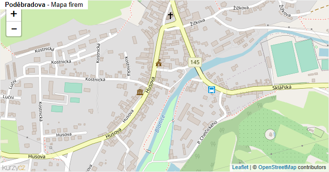 Poděbradova - mapa firem