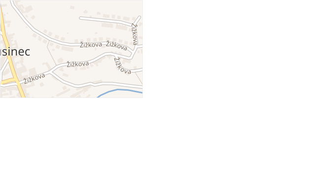 Žižkova v obci Husinec - mapa ulice