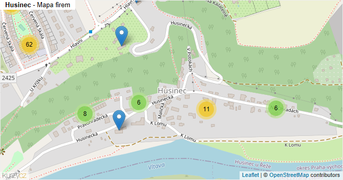 Husinec - mapa firem