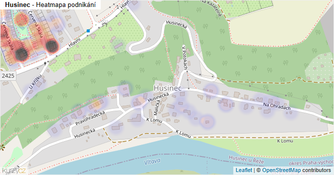 Husinec - mapa podnikání