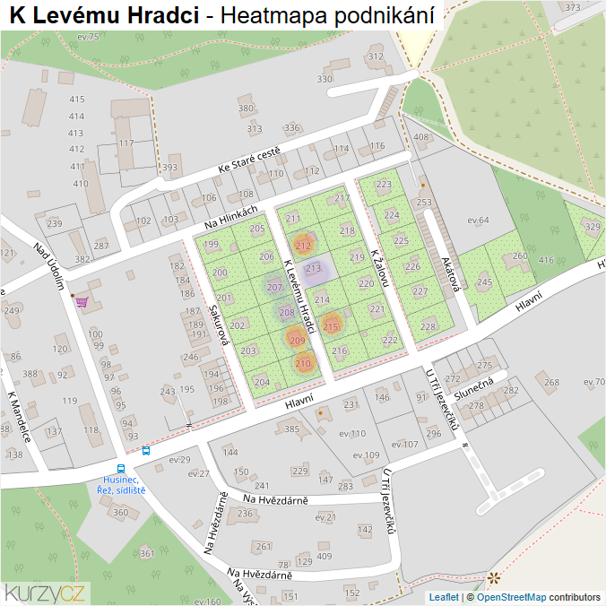 Mapa K Levému Hradci - Firmy v ulici.