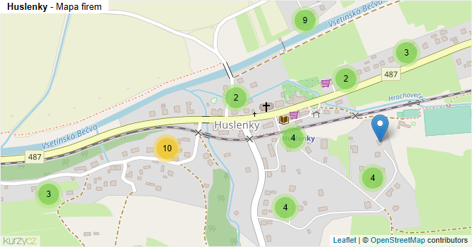 Huslenky - mapa firem