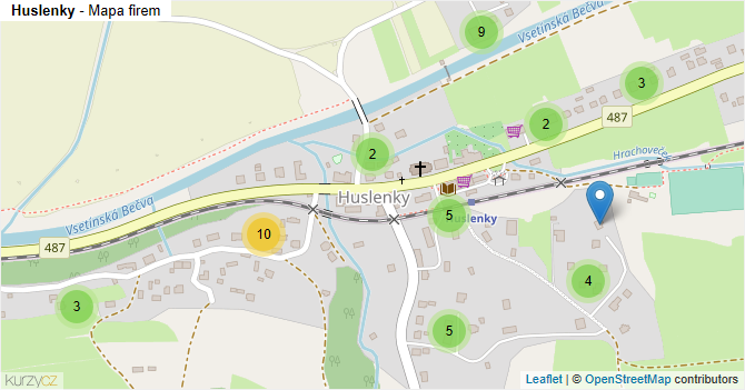 Huslenky - mapa firem